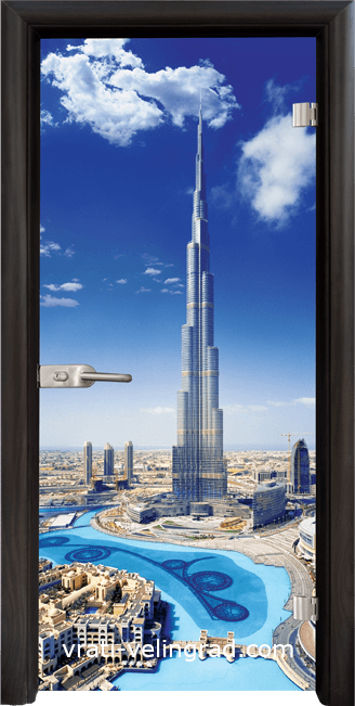 Стъклена интериорна врата, Print G 13-16 Dubai, каса Венге