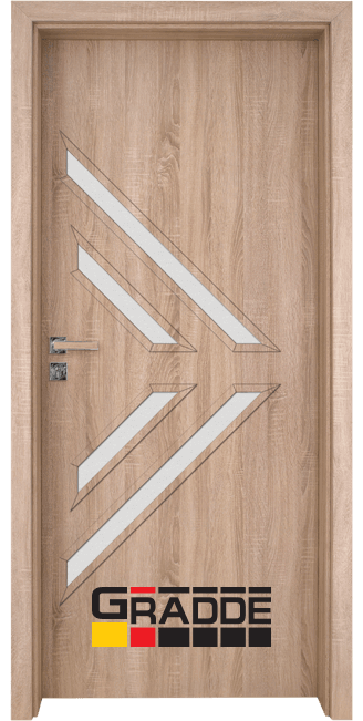 Интериорна HDF врата, модел Gradde Paragon Glas 3.4, Дъб Вераде