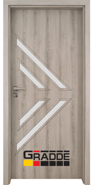 Интериорна HDF врата, модел Gradde Paragon Glas 3.4, Ясен Вералинга